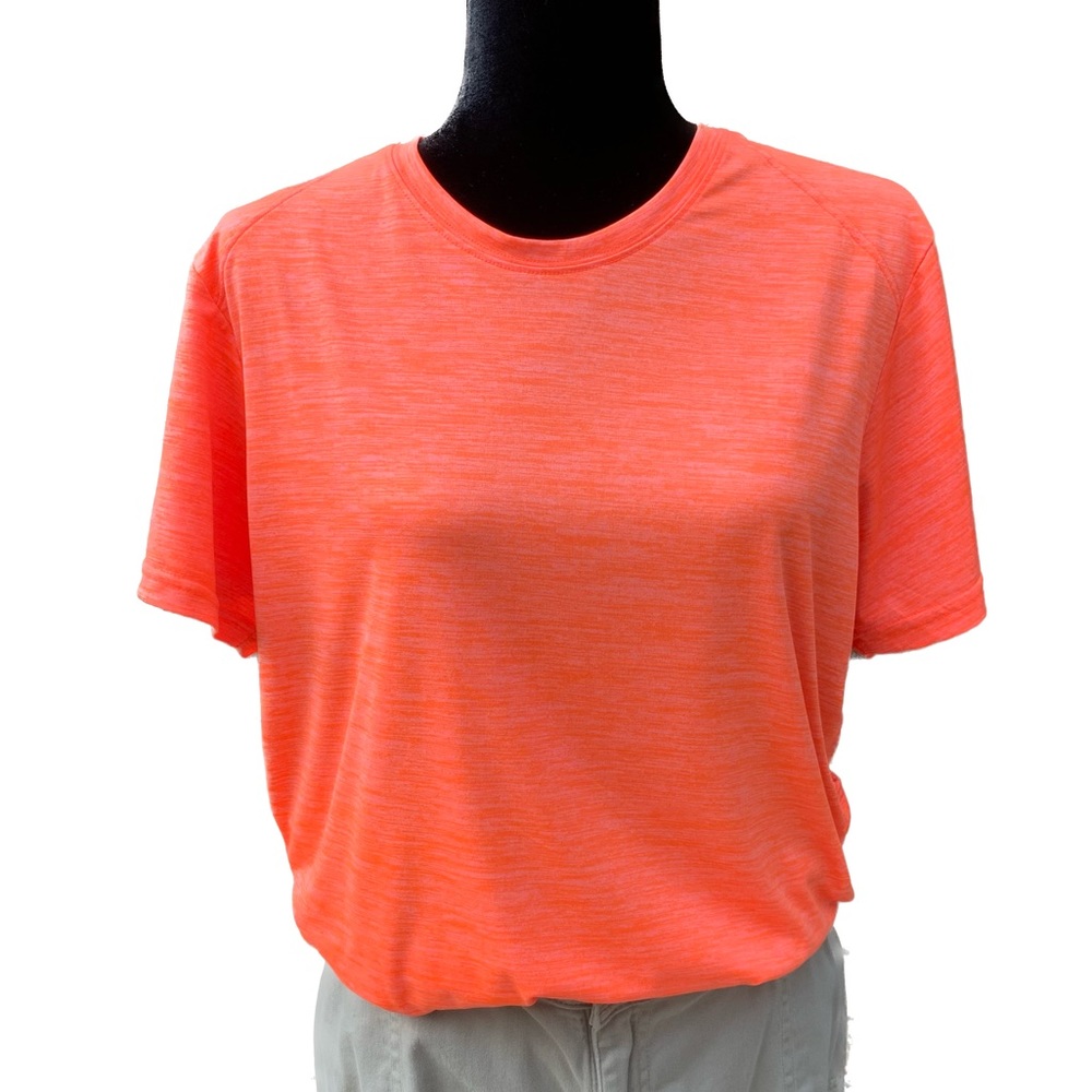 Performance fabric work out athletic orange t-shirt